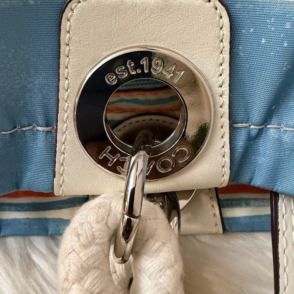 Coach Multicolor Striped Tote Bag